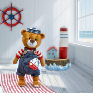 Crochet bear amigurumi pattern - Eric, the Lifeguard Bear