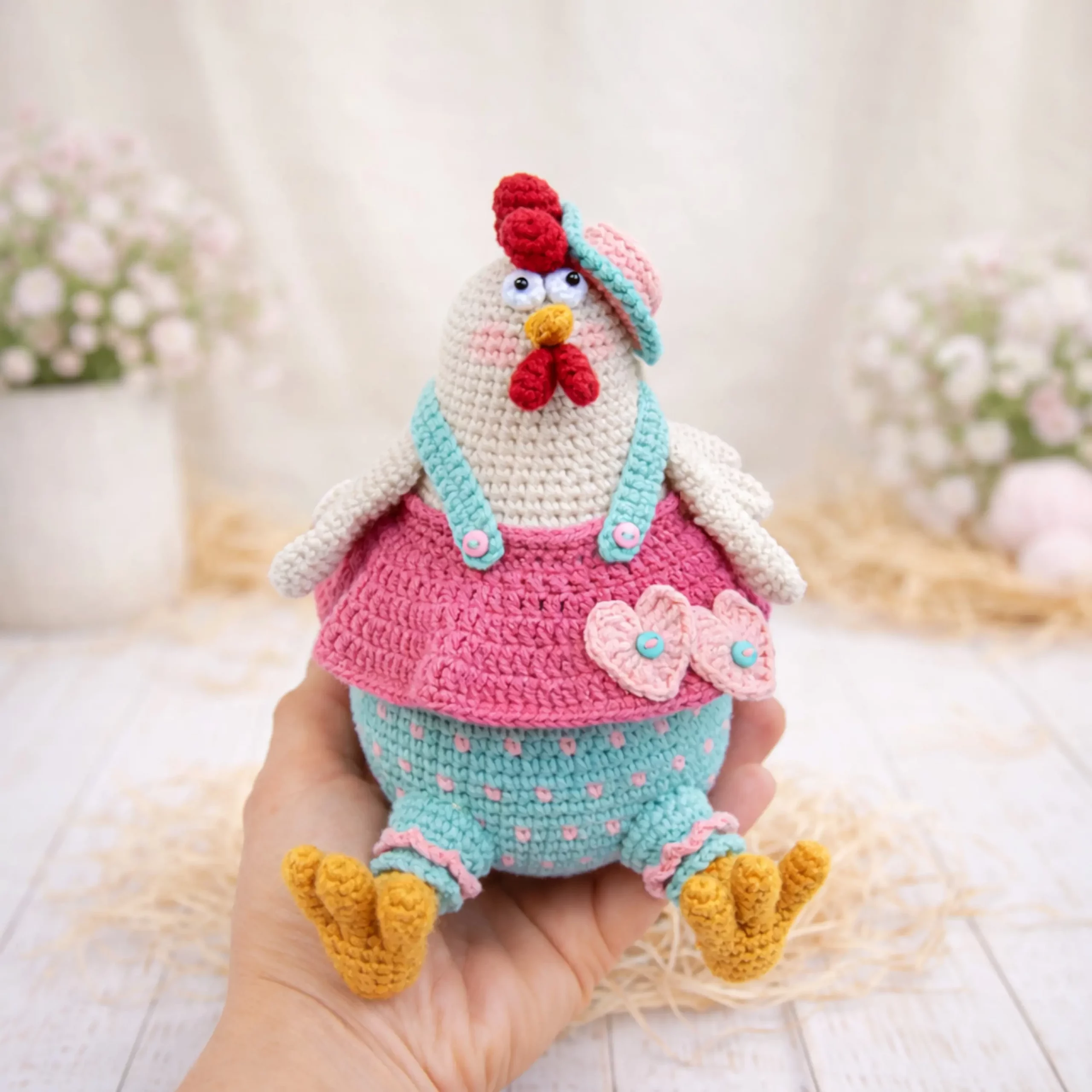 crochet pattern easter rooster and hen amigurumi pdf farm animal toy