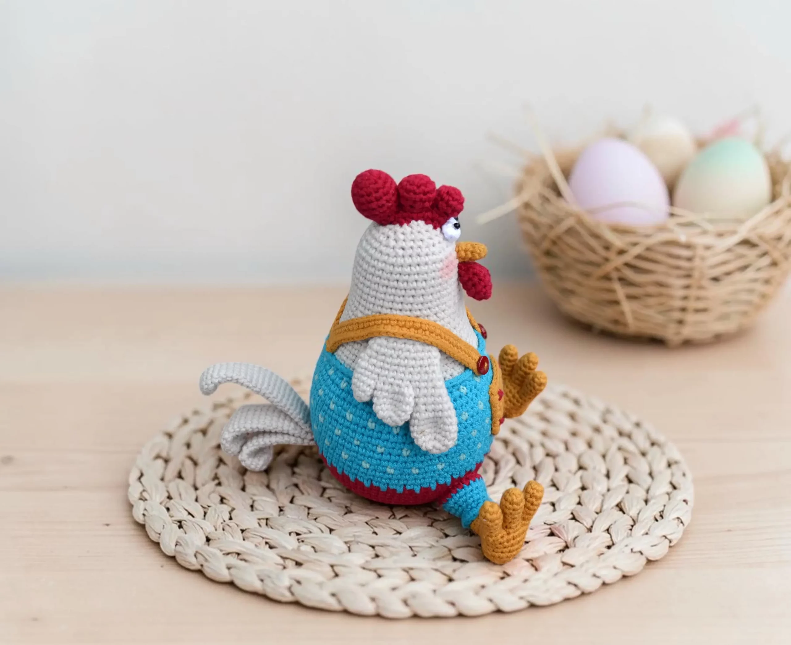 crochet pattern easter rooster and hen amigurumi pdf farm animal toy